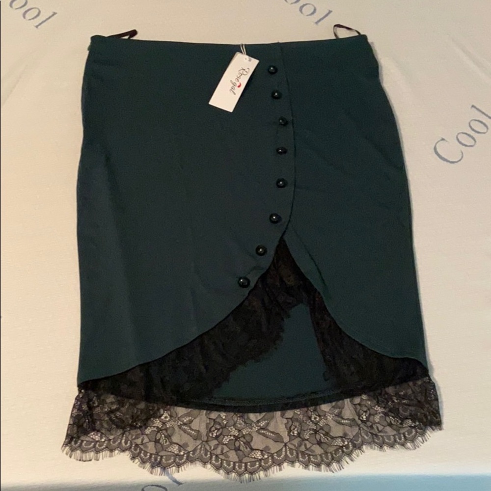 Green and black skirt